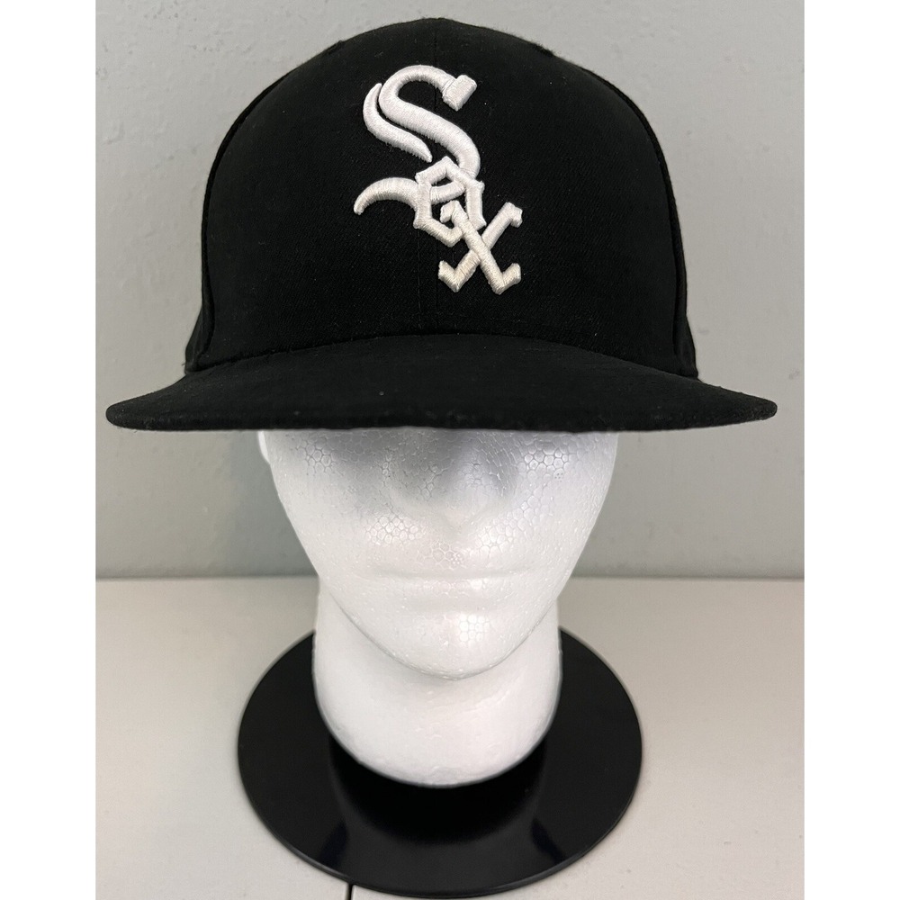 New Era 59Fifty Chicago White Sox Fitted Hat 7 1/2 Black MLB Cap